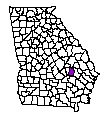 Map of Toombs County