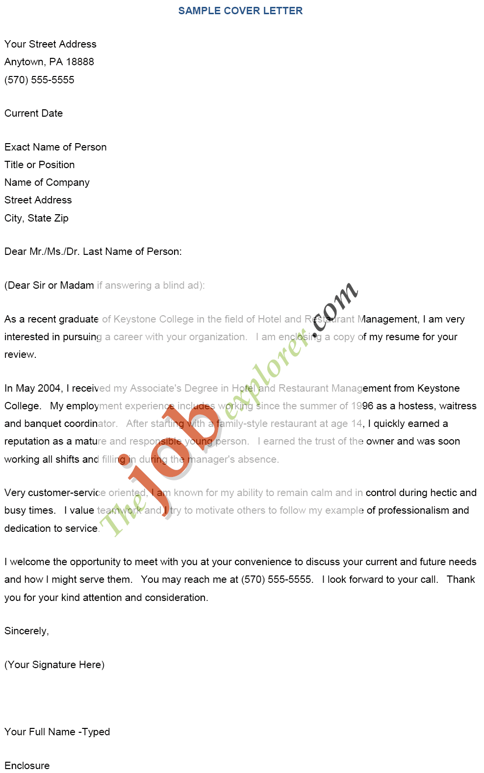 Addressing cover letter to unknown company
