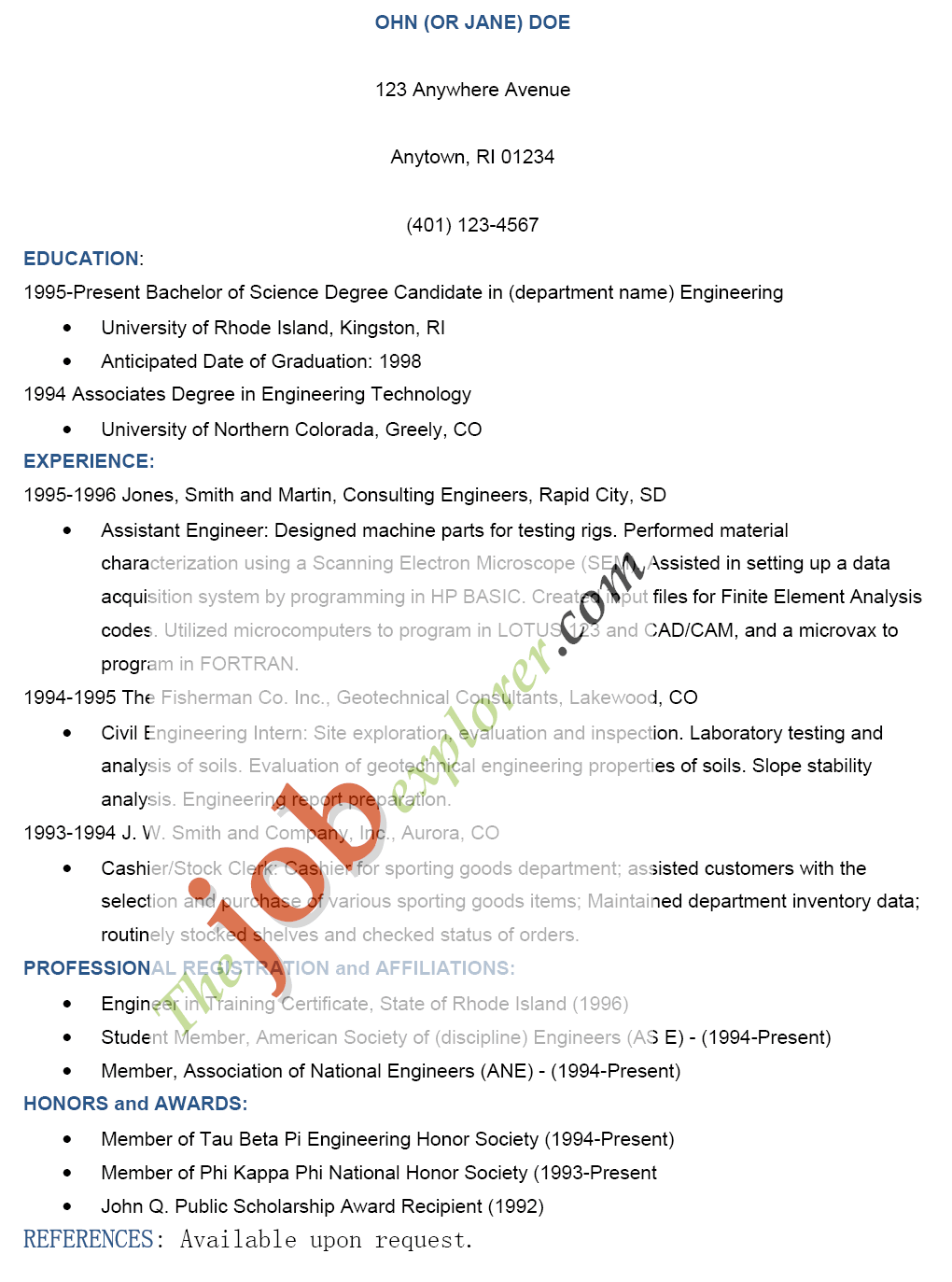 Example Job Cover Letter from www.thejobexplorer.com