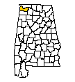 Map of Colbert County