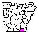Map of Ashley County