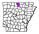 Map of Baxter County