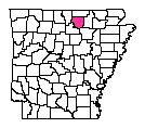 Map of Izard County