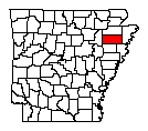 Map of Poinsett County