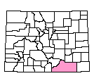 Map of Las Animas County