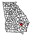Map of Appling County
