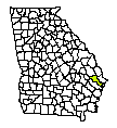 Map of Bryan County
