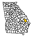 Map of Bulloch County