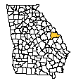 Map of Burke County