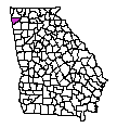 Map of Chattooga County