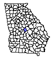 Map of Twiggs County