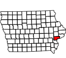 Map of Muscatine County