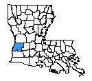 Map of Beauregard Parish