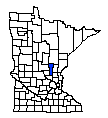 Map of Mille Lacs County