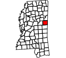 Map of Noxubee County