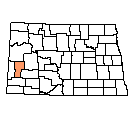 Map of Billings County