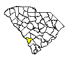 Map of Allendale County