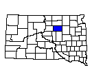Map of Faulk County
