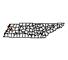 Map of Dyer County
