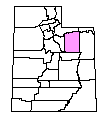 Map of Duchesne County