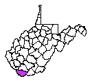Map of McDowell County