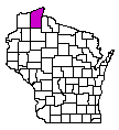Map of Bayfield County
