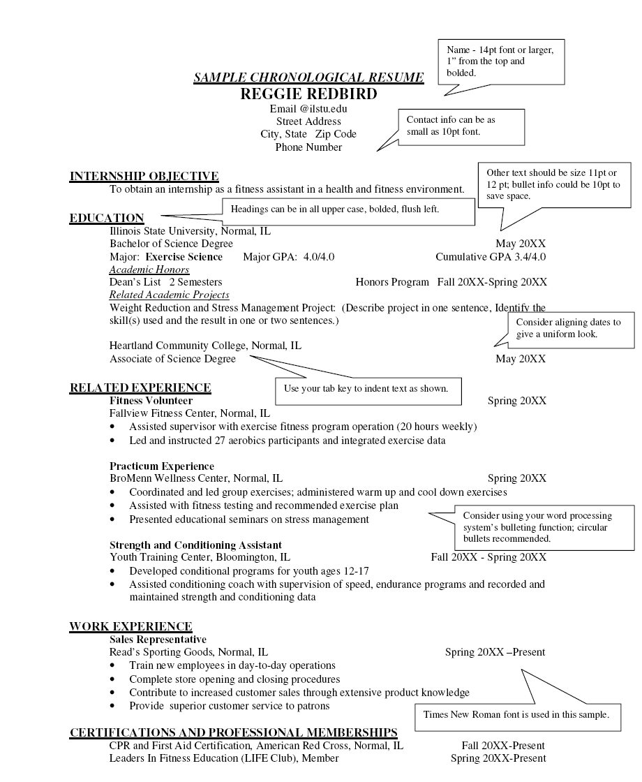how to make a chronological resume