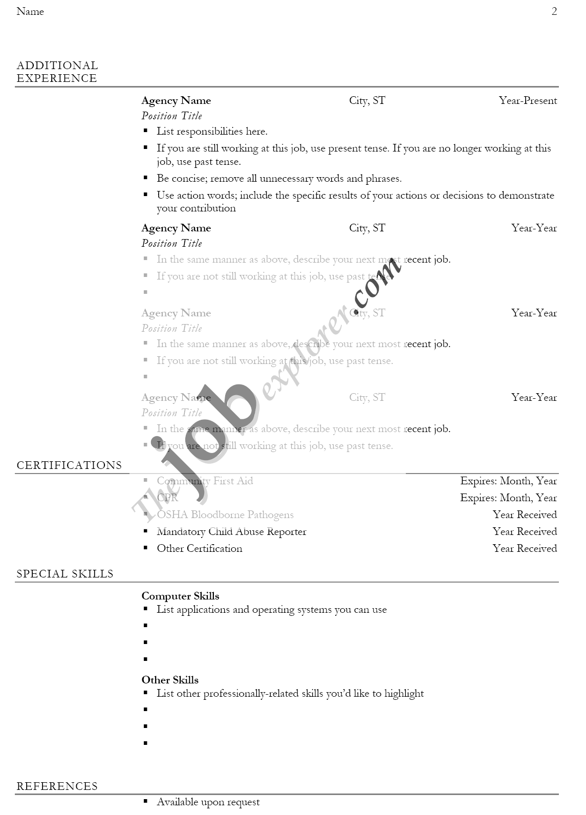 Job Application Resume Format from www.thejobexplorer.com
